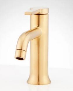 Single Handle Monoblock Bathroom Sink Faucet in Brushed Gold (Handle Sold Separately)