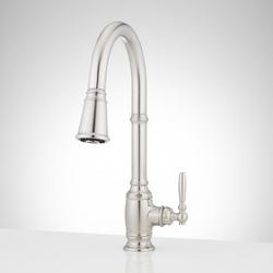 Single Handle Pull Down Kitchen Faucet in Stainless Steel