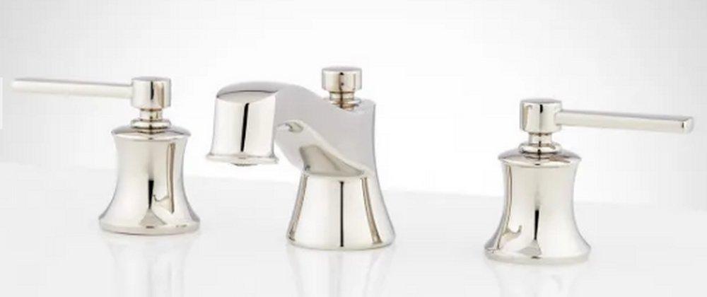 Signature Hardware Polished Nickel Two Handle Widespread Bathroom Sink Faucet 