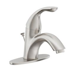 Single Handle Monoblock Bathroom Sink Faucet in Brushed Nickel