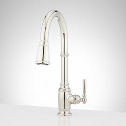 Single Handle Pull Down Kitchen Faucet in Polished Nickel