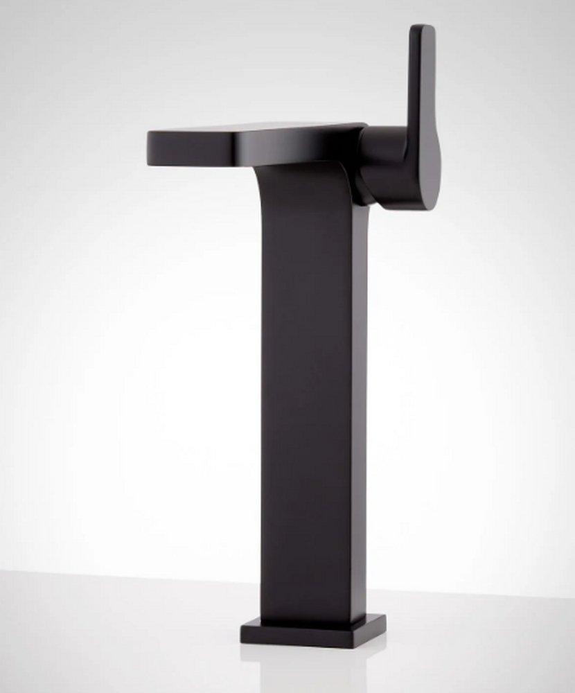 Signature Hardware Matte Black Single Handle Vessel Filler Bathroom Sink Faucet 