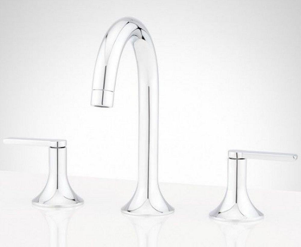Signature Hardware Chrome Two Handle Widespread Bathroom Sink Faucet 