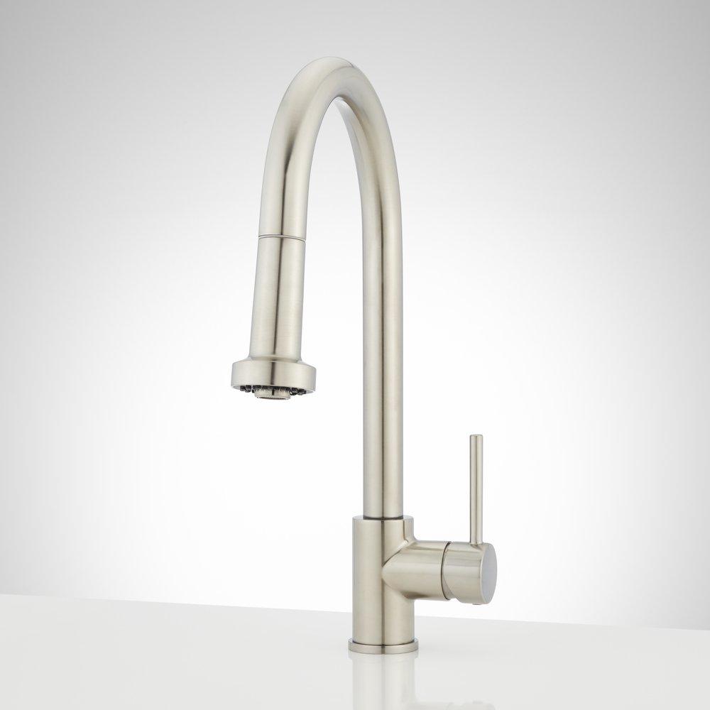 Signature Hardware Stainless Steel Pull Down Kitchen Faucet 
