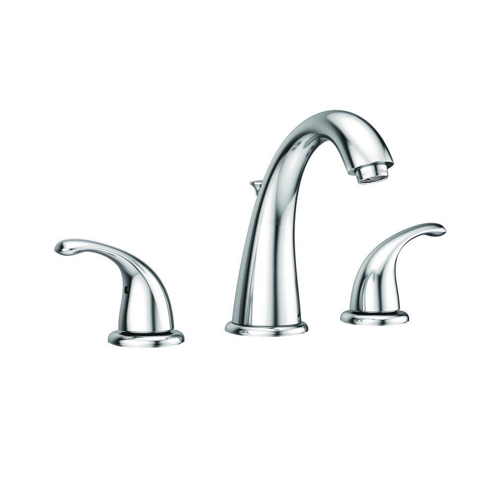 Two Handle Widespread Bathroom Sink Faucet in Polished Chrome 