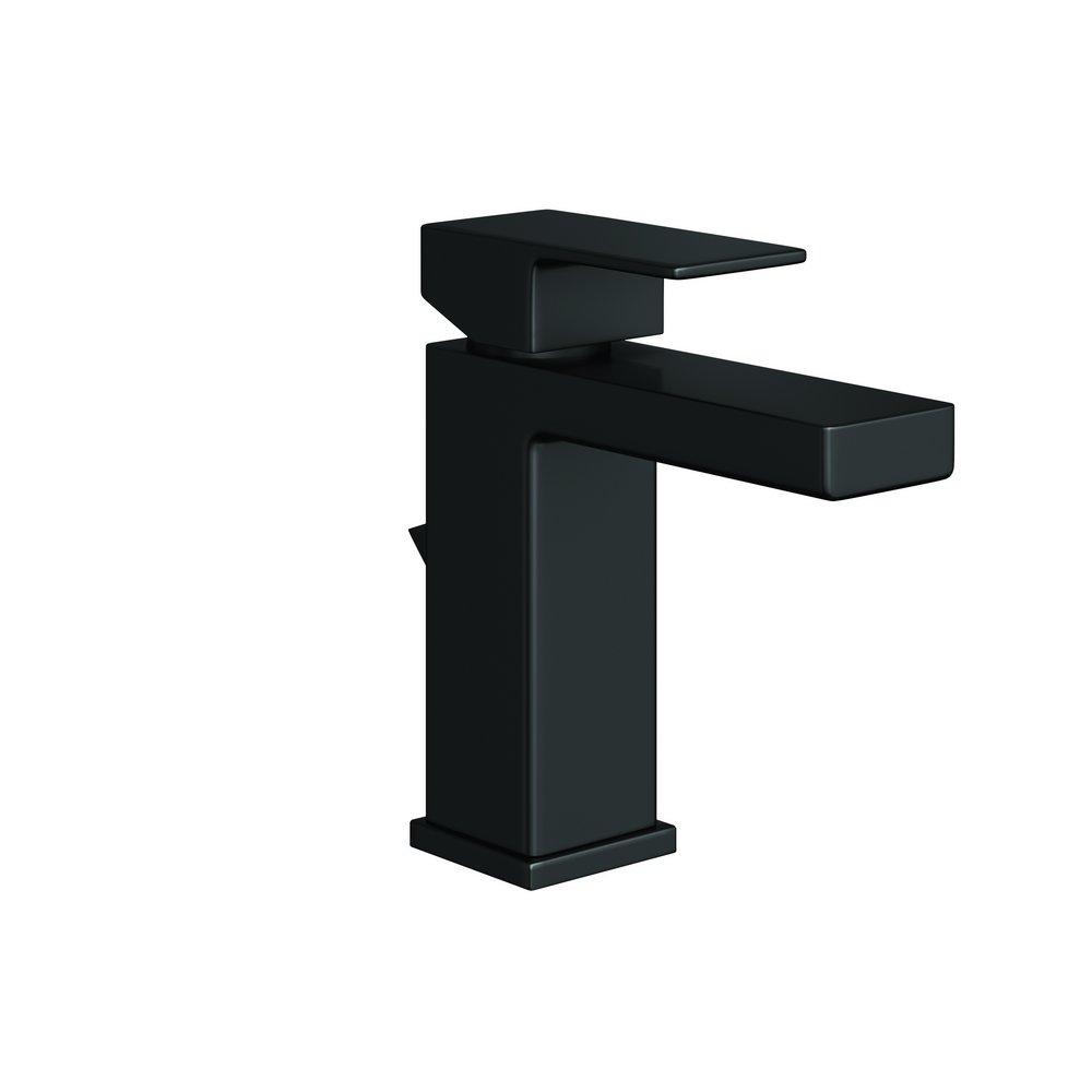 Single Handle Monoblock Bathroom Sink Faucet in Matte Black 