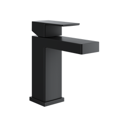 Single Handle Monoblock Bathroom Sink Faucet with Drain Assembly in Matte Black