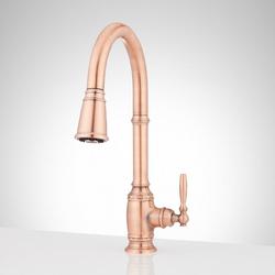 Single Handle Pull Down Kitchen Faucet in Antique Copper