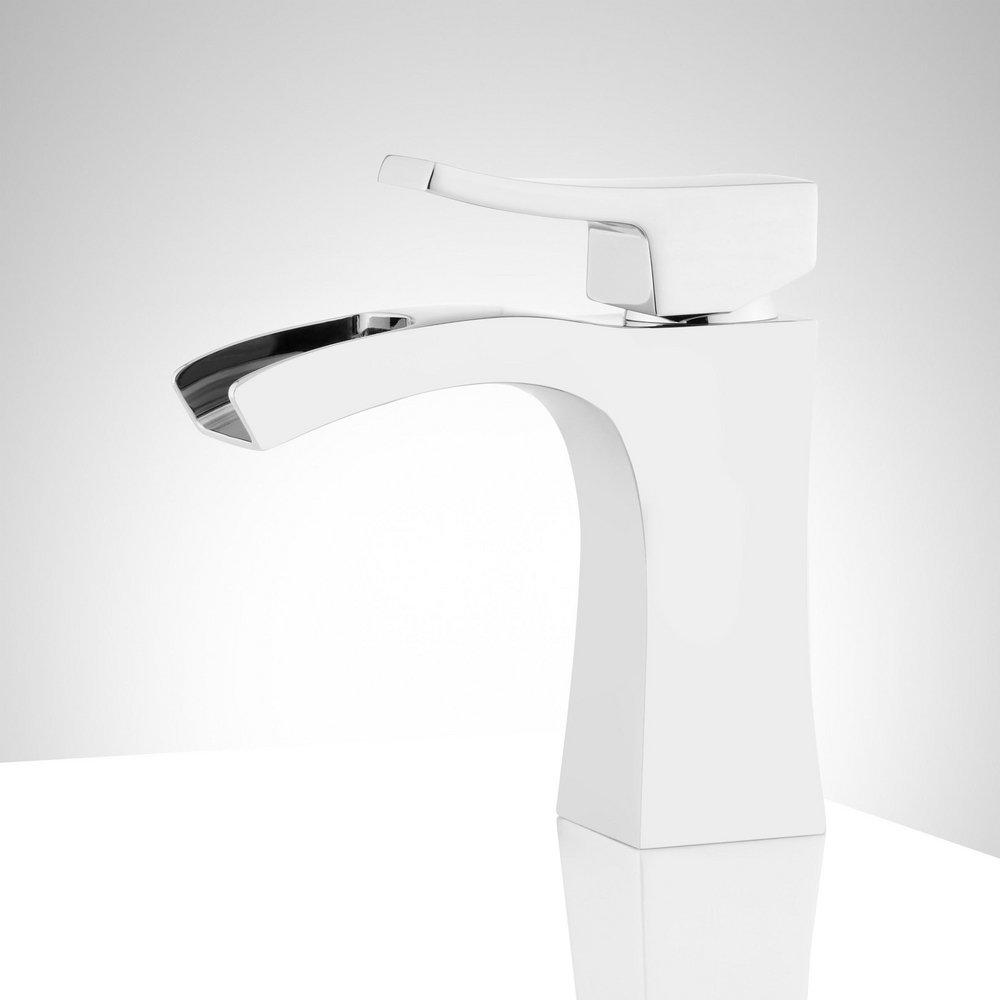 Signature Hardware Chrome Single Handle Waterfall Bathroom Sink Faucet 