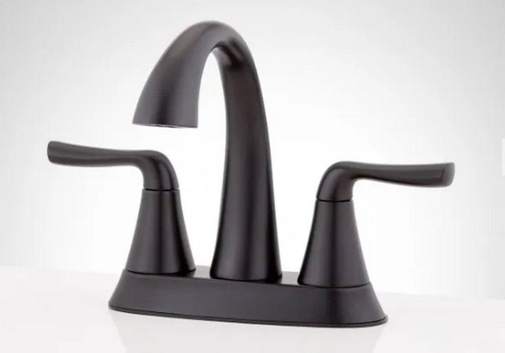 Signature Hardware Matte Black Two Handle Centerset/Minispread Bathroom Sink Faucet 