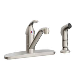 Single Handle Kitchen Faucet with Side Spray in Brushed Nickel