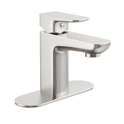 Single Handle Monoblock Bathroom Sink Faucet in Brushed Nickel