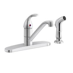 Single Handle Kitchen Faucet with Side Spray in Polished Chrome