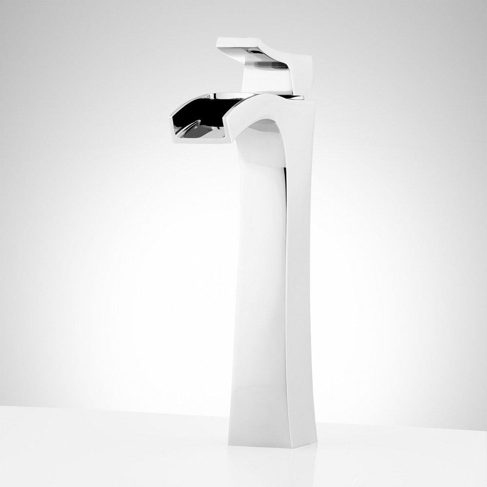 Signature Hardware Chrome Single Handle Vessel Filler Bathroom Sink Faucet 