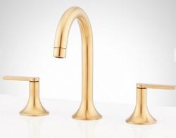 Two Handle Widespread Bathroom Sink Faucet in Brushed Gold (Handle Sold Separately)