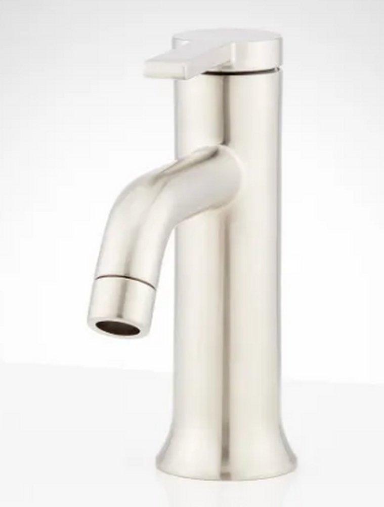 Signature Hardware Brushed Nickel Single Handle Monoblock Bathroom Sink Faucet 