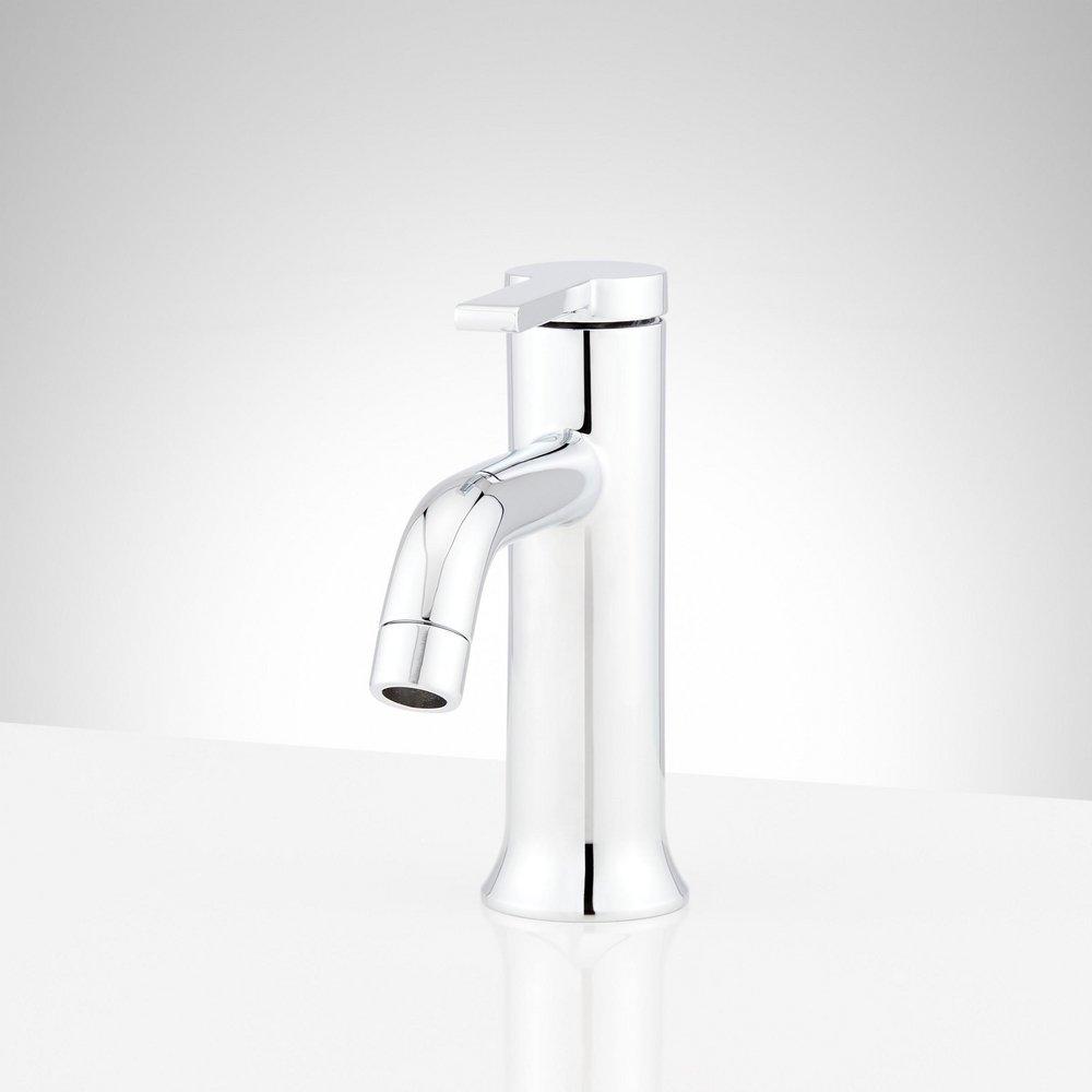 Signature Hardware Chrome Single Handle Monoblock Bathroom Sink Faucet 