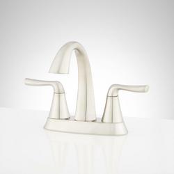 Two Handle Centerset Bathroom Sink Faucet in Brushed Nickel