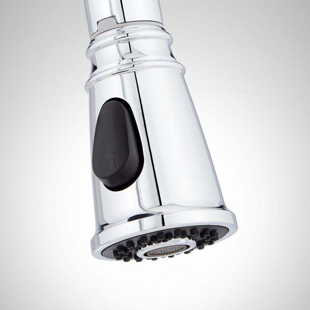Signature Hardware Polished Chrome Pull Down Kitchen Faucet 