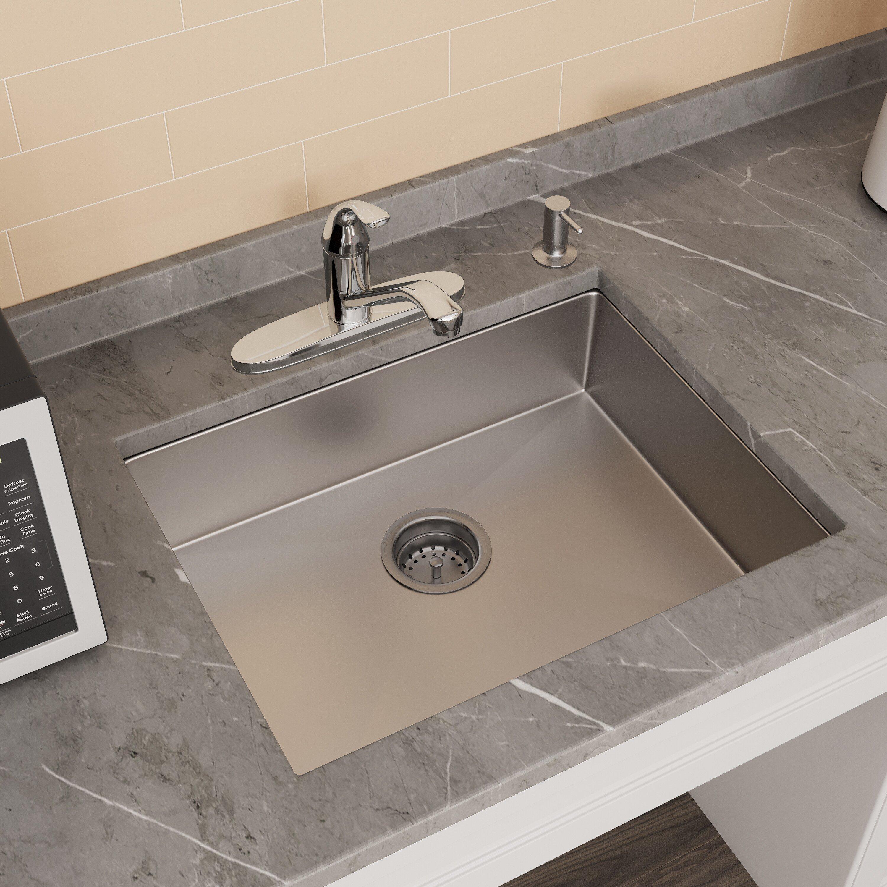 PROFLO&reg; Polished Chrome Single Handle Kitchen Faucet 