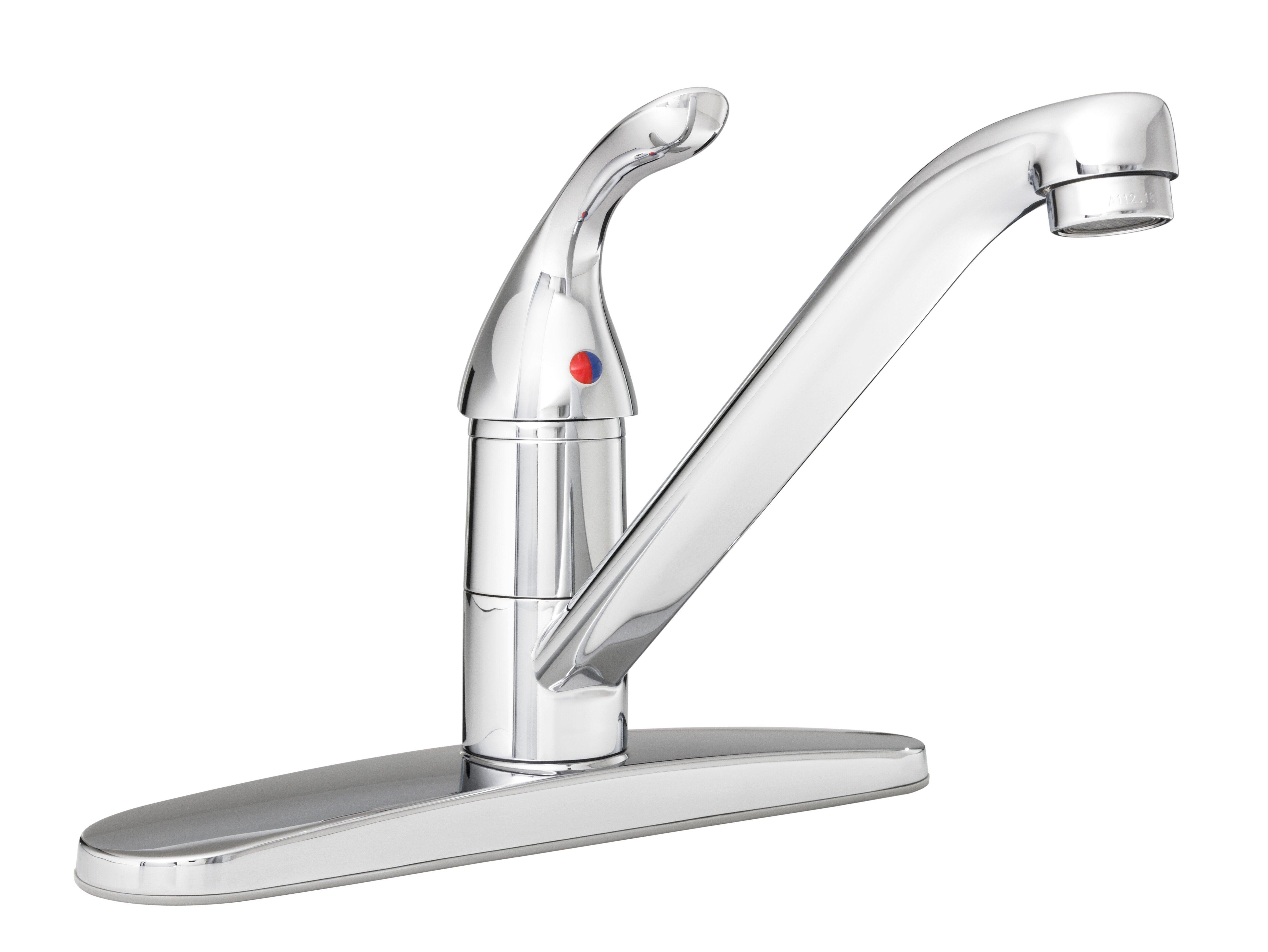 PROFLO&reg; Polished Chrome Single Handle Kitchen Faucet 