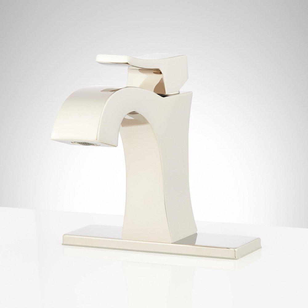 Signature Hardware Polished Nickel Single Handle Bathroom Sink Faucet 