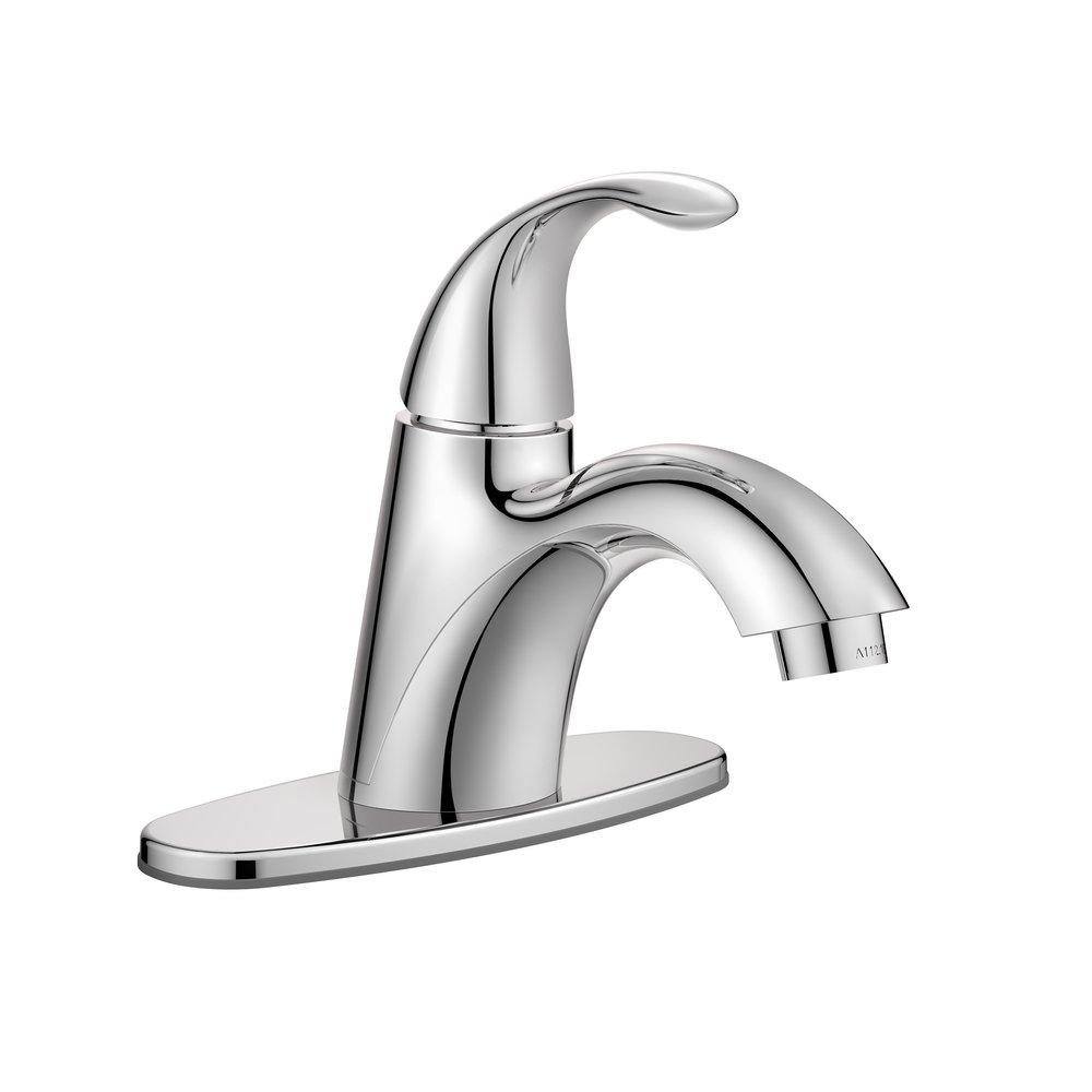 PROFLO&reg; Chrome Single Handle Monoblock Bathroom Sink Faucet 