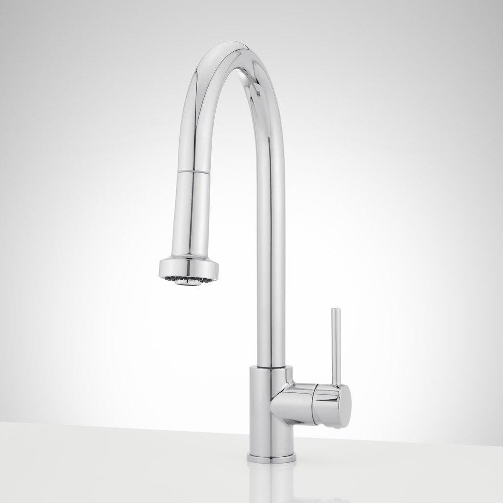 Signature Hardware Chrome Pull Down Kitchen Faucet 
