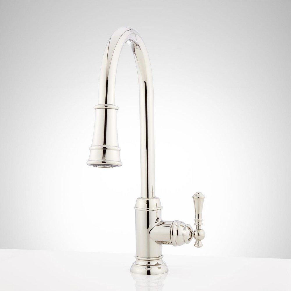 Signature Hardware Polished Nickel Pull Down Kitchen Faucet 