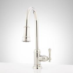 Single Handle Pull Down Kitchen Faucet in Polished Nickel