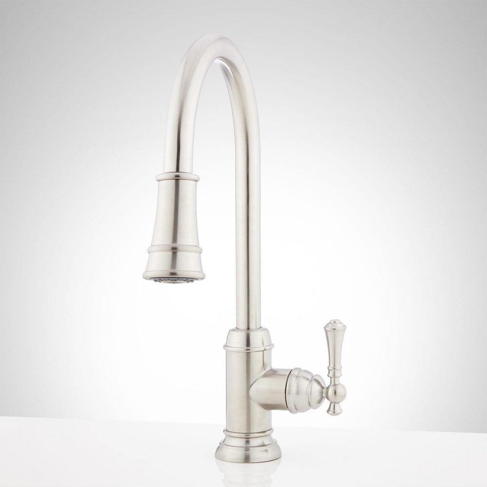 Signature Hardware Stainless Steel Pull Down Kitchen Faucet 
