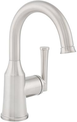 Single Handle Monoblock Bathroom Sink Faucet with Drain Assembly in Brushed Nickel