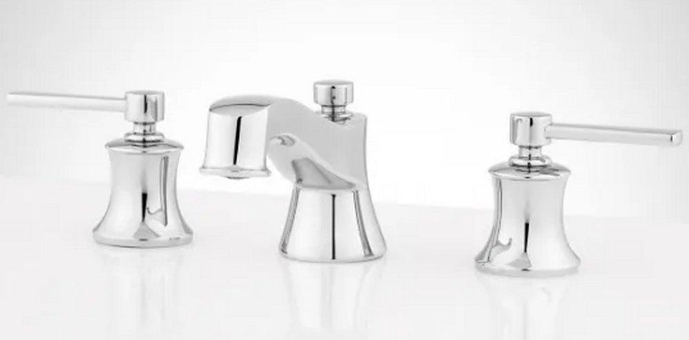 Signature Hardware Chrome Two Handle Widespread Bathroom Sink Faucet 