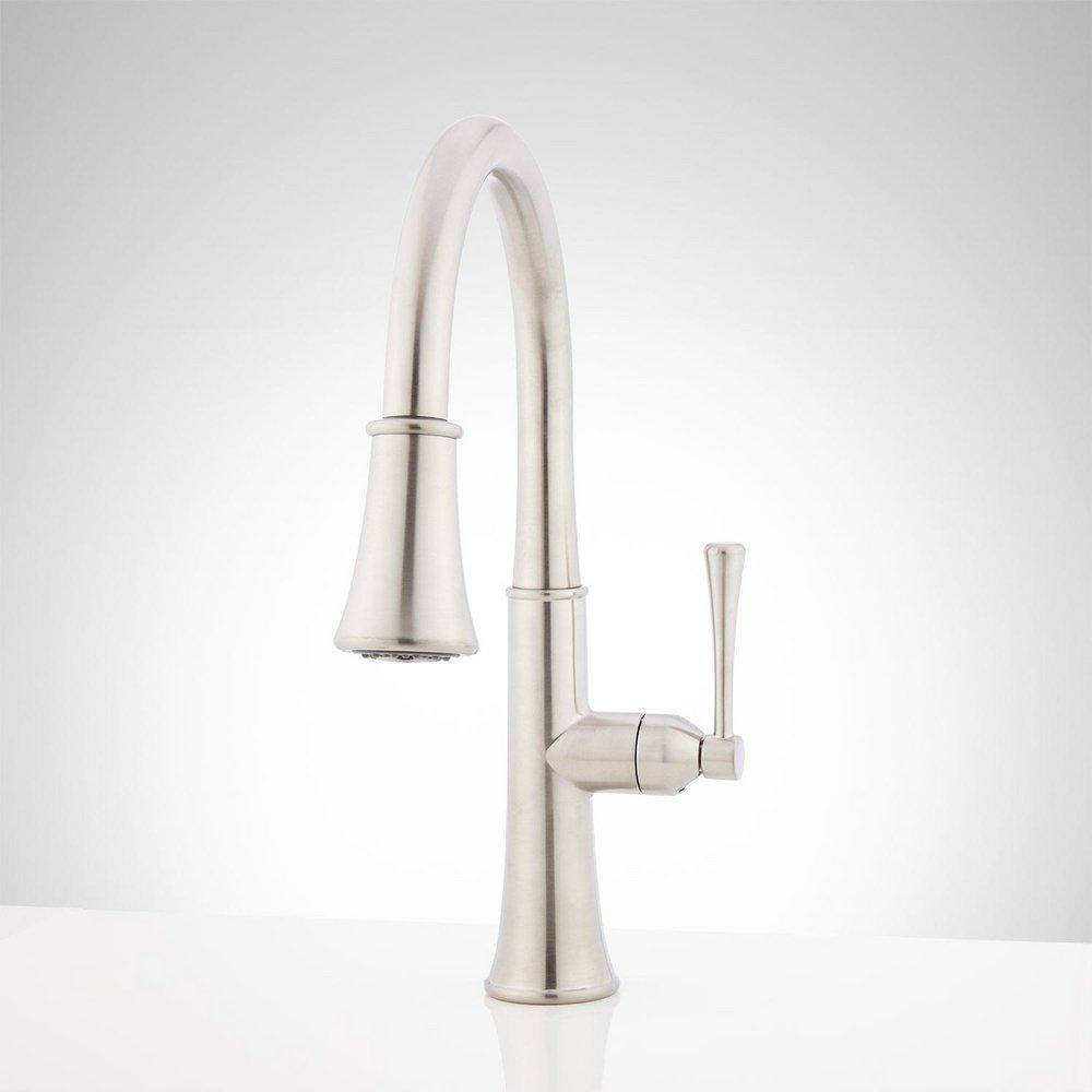 Signature Hardware Stainless Steel Pull Down Kitchen Faucet 