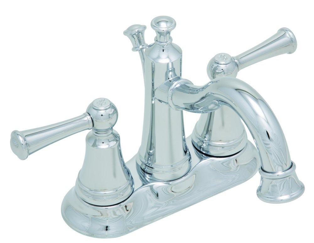 Two Handle Centerset Bathroom Sink Faucet in Polished Chrome 