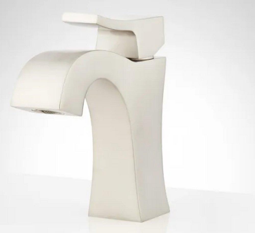 Signature Hardware Brushed Nickel Single Handle Bathroom Sink Faucet 