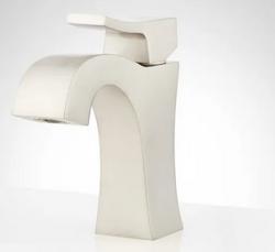 Single Handle Monoblock Bathroom Sink Faucet in Brushed Nickel