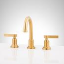 Signature Hardware Brushed Gold Two Handle Widespread Bathroom Sink Faucet 
