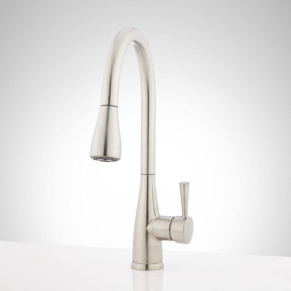 Signature Hardware Stainless Steel Pull Down Kitchen Faucet 