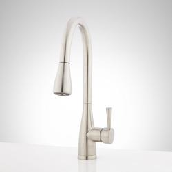 Single Handle Pull Down Kitchen Faucet in Stainless Steel