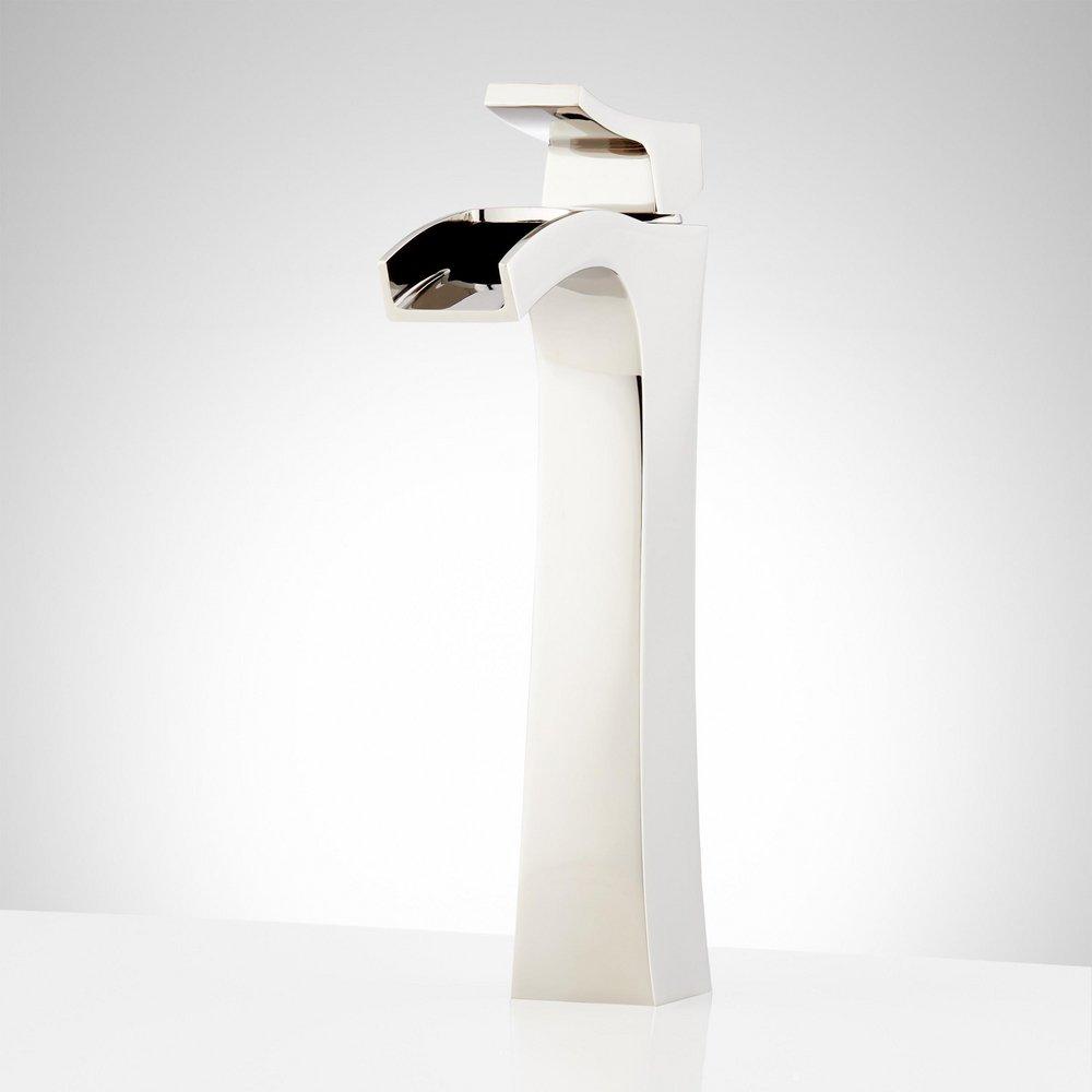 Signature Hardware Polished Nickel Single Handle Vessel Filler Bathroom Sink Faucet 