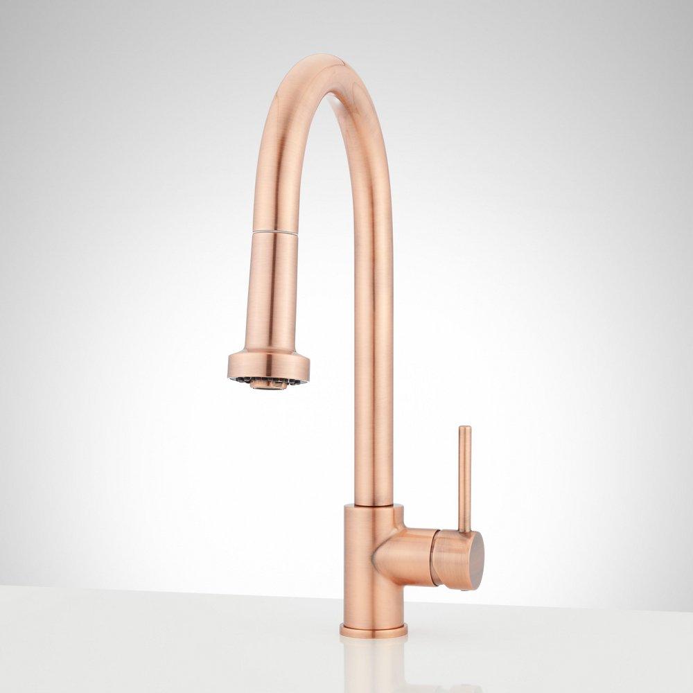 Signature Hardware Antique Copper Pull Down Kitchen Faucet 