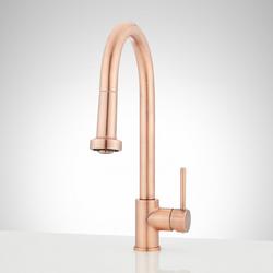 Single Handle Pull Down Kitchen Faucet in Antique Copper