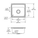 Elkay Lustrous Satin 19 x 18 in. Stainless Steel Single Bowl Drop-in Kitchen Sink in Lustrous Satin 