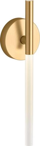 10W 1-Light 18 in. Brushed Modern Brass Wall Sconce