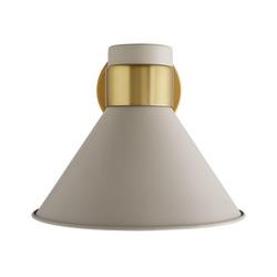 60W 1-Light 9-1/2 in. Wall Sconce in Antique Brass with Taupe