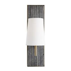 60W 1-Light 16 in. Wall Sconce in Antique Brass with Black