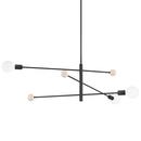 65-3/4 x 60-1/4 in. 60W 3-Light 1-Tier Incandescent Contemporary and Modern Chandelier in Soft Black