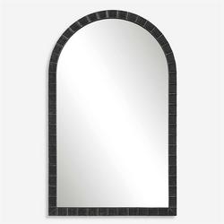 39 x 1 x 24 in. Framed Mirror Arched in Matte Black