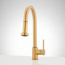 Single Handle Pull Down Touchless Kitchen Faucet in Brushed Gold